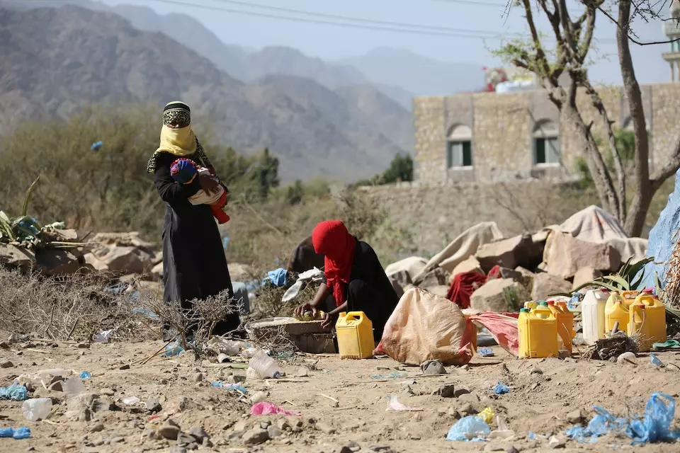 People in mountainous region of Yemen